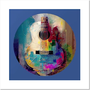 Electric guitar, Rock Music, Abstract painting Posters and Art